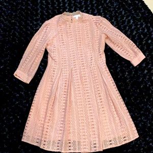 Blush pink lace dress